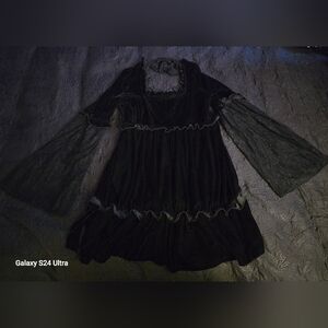 Killstar Black Velvet Gothic Babydoll Dress